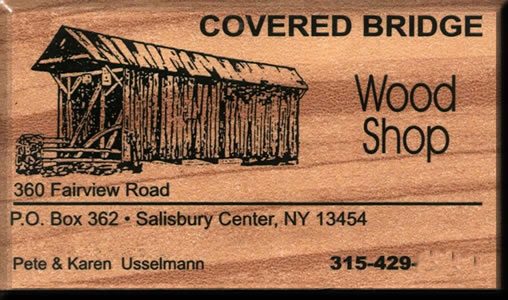 Covered Bridge Wood Shop business card