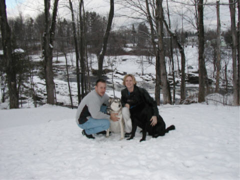 Chris and Kristen with their two dogs